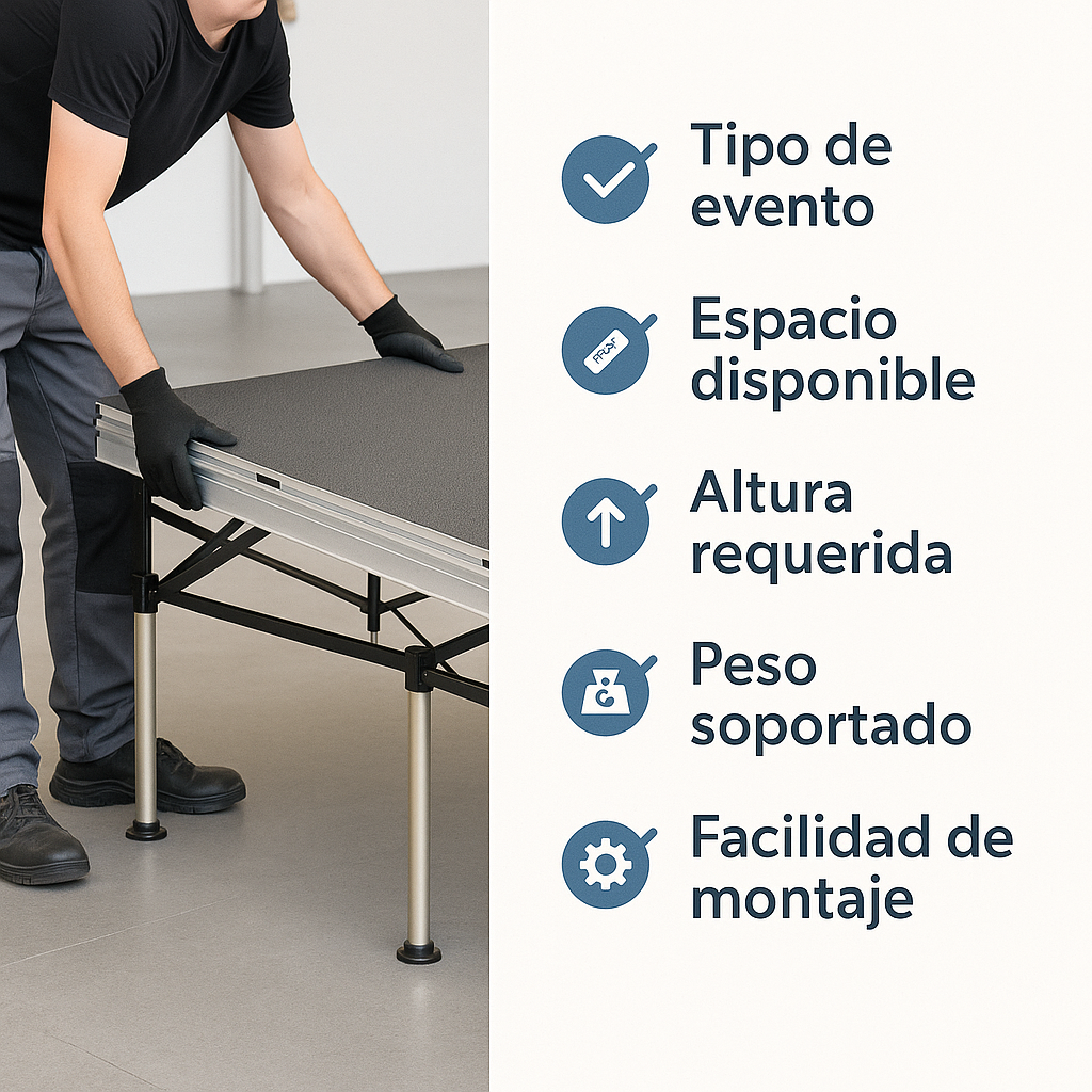 checklist practico tarima escenario