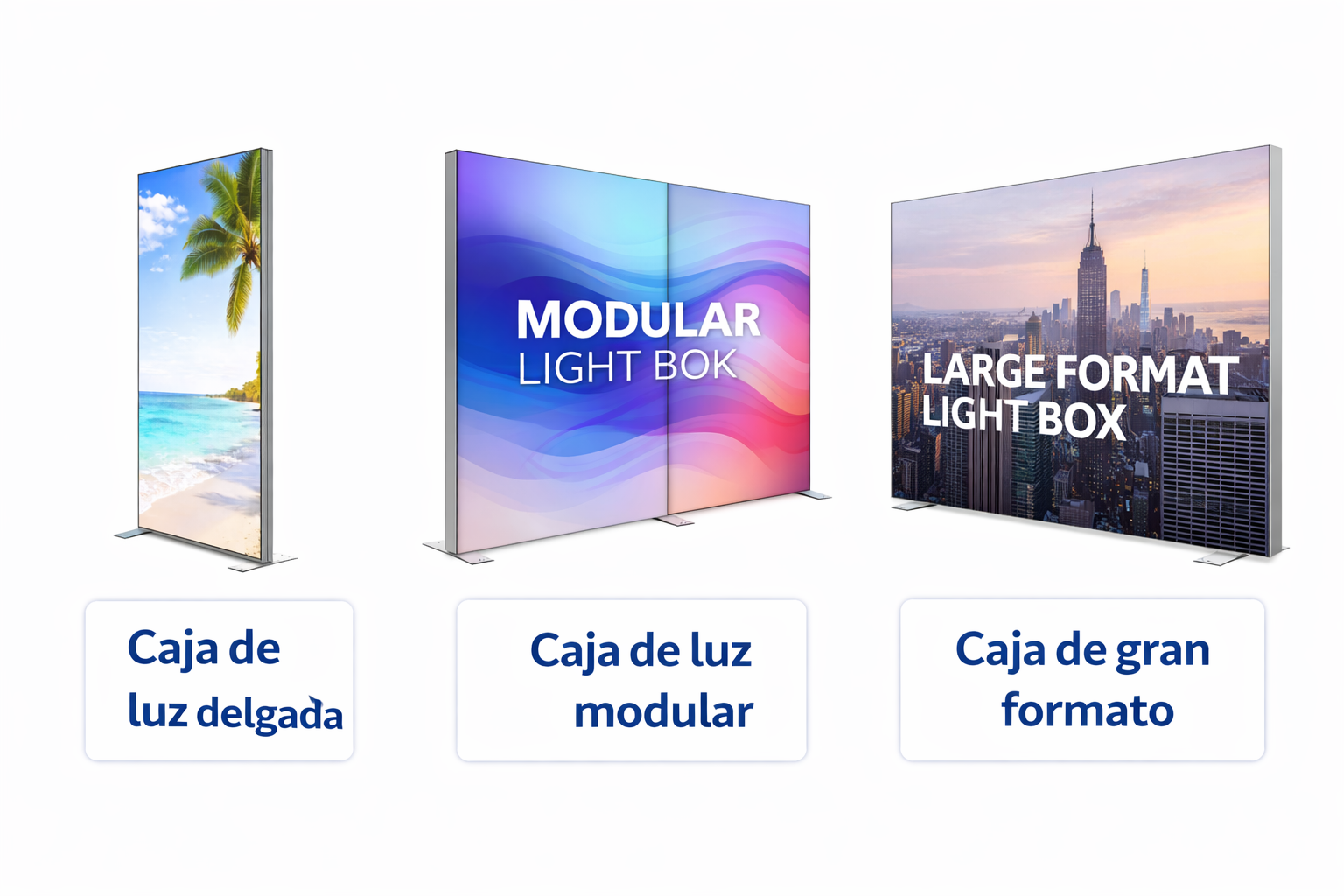 tipos de cajas de luz publicitarias