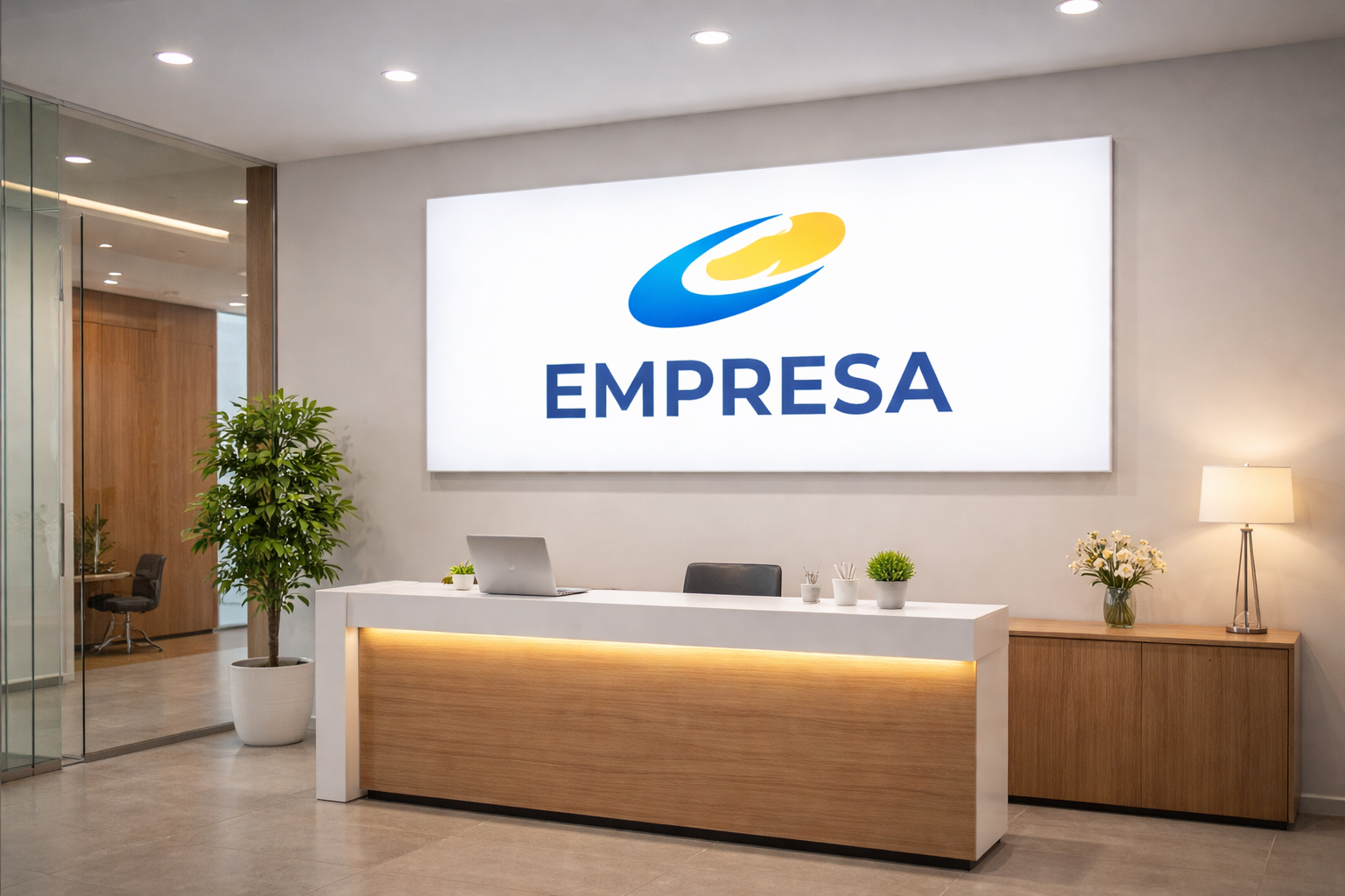 caja de luz anuncio en diseño corporativo