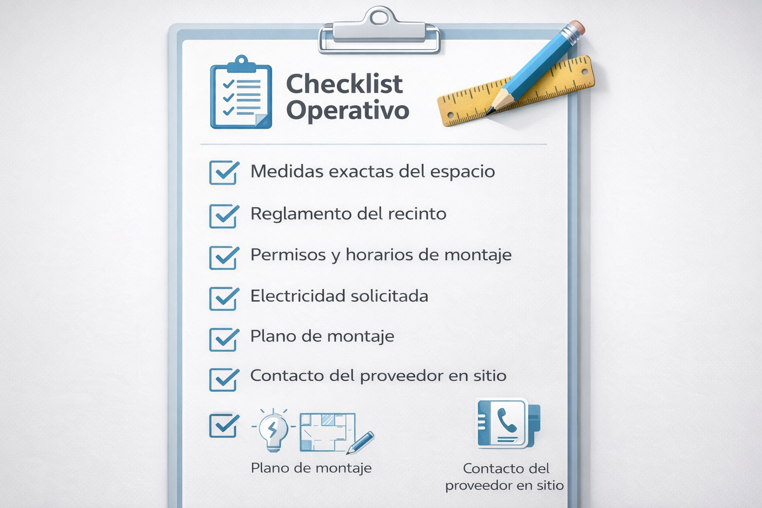checklist para montaje de stand en exposiciones