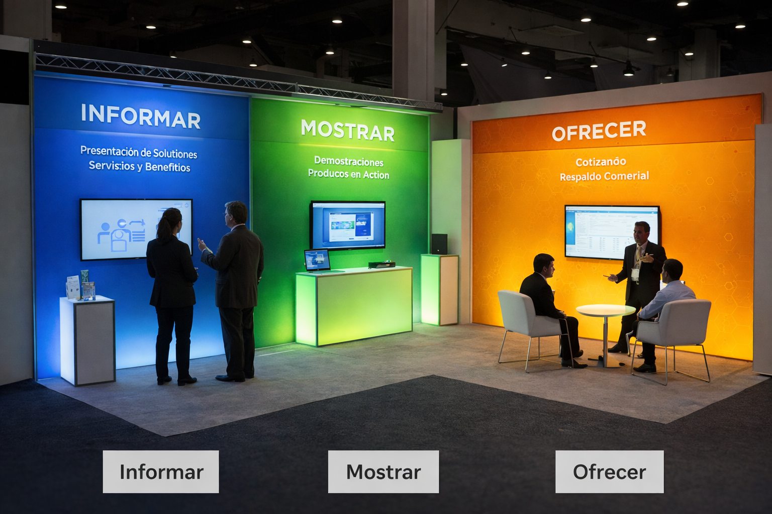 zonas temáticas creadas con cajas de luz