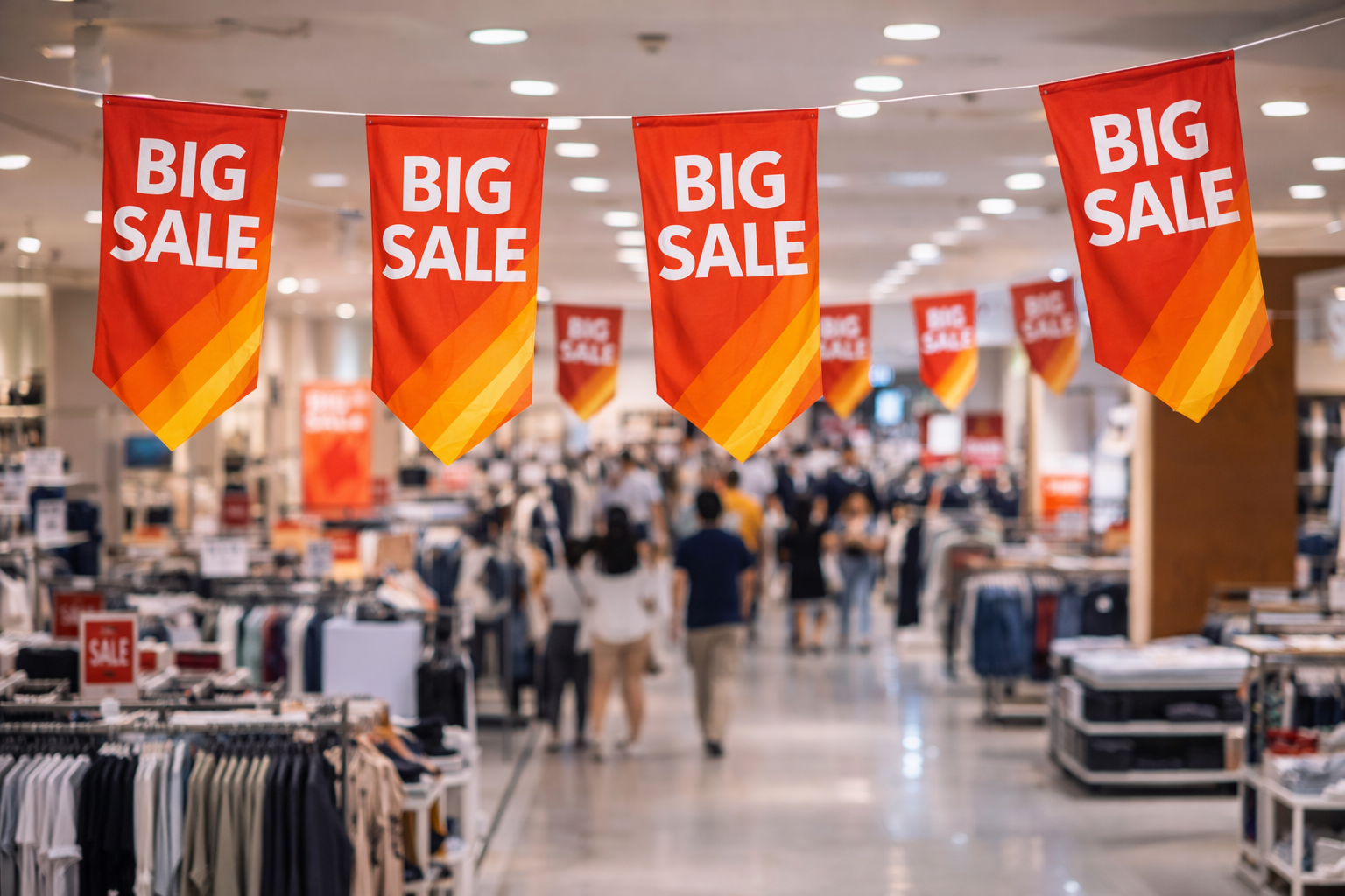 banderines publicitarios en evento