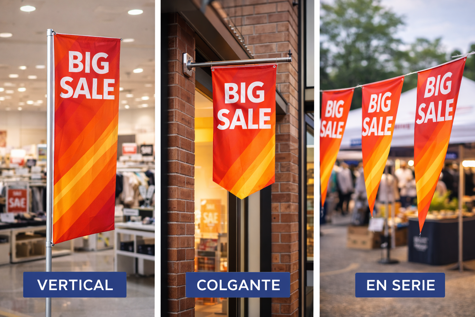 tipos de banderines publicitarios