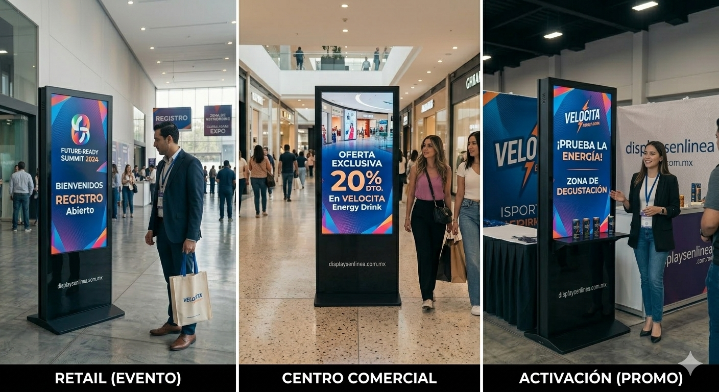 aplicaciones de mupi led en retail y eventos