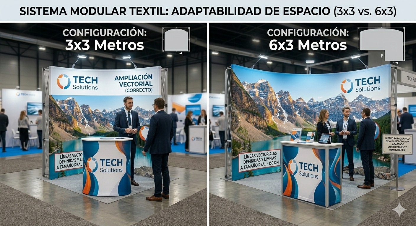 configuración escalable de stand modular