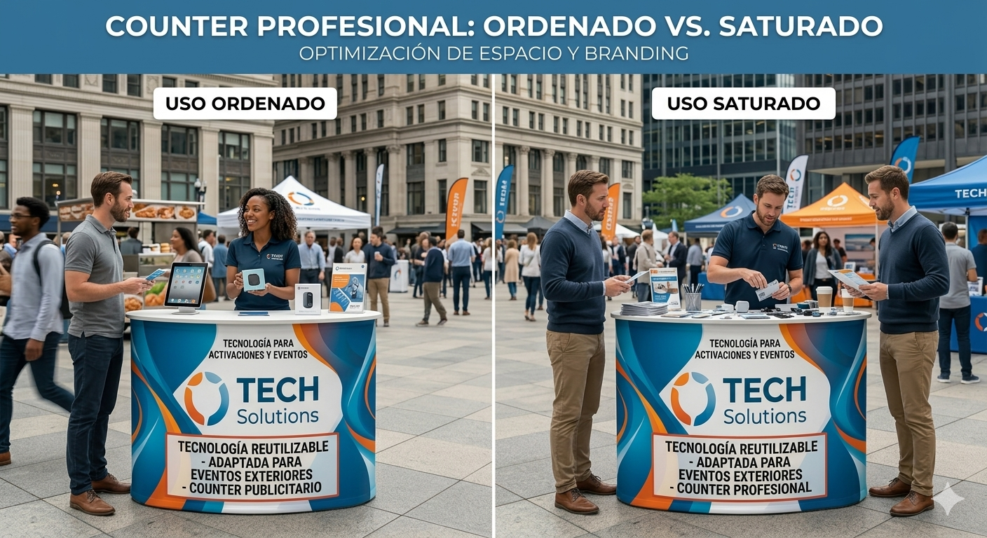 counter publicitario funcional para eventos