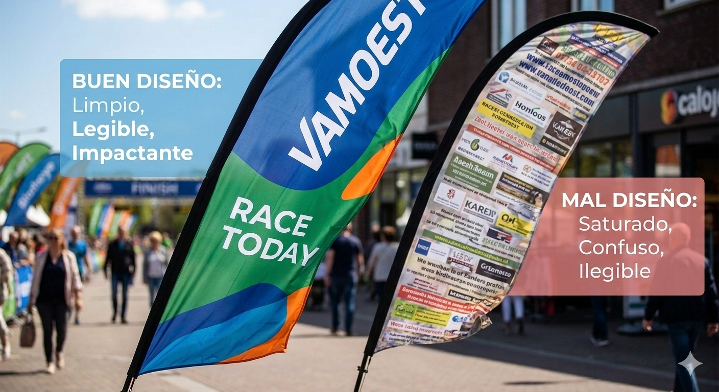 diseño efectivo en banderas publicitarias