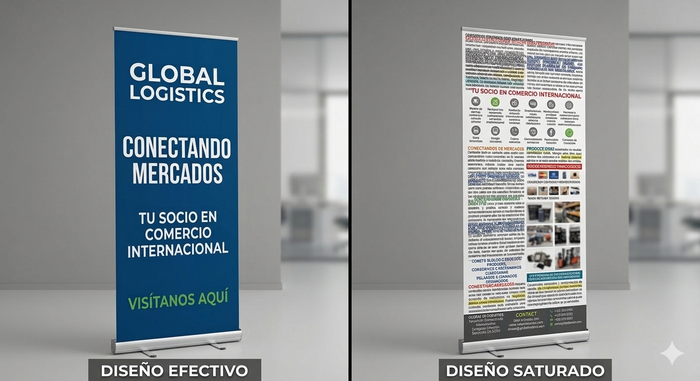 diseño efectivo en roll up banner