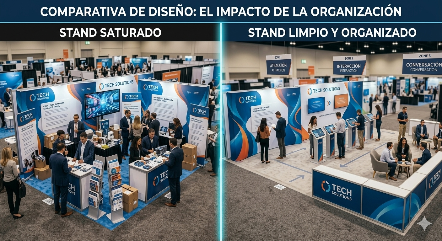 diseño organizado de stand para exposiciones
