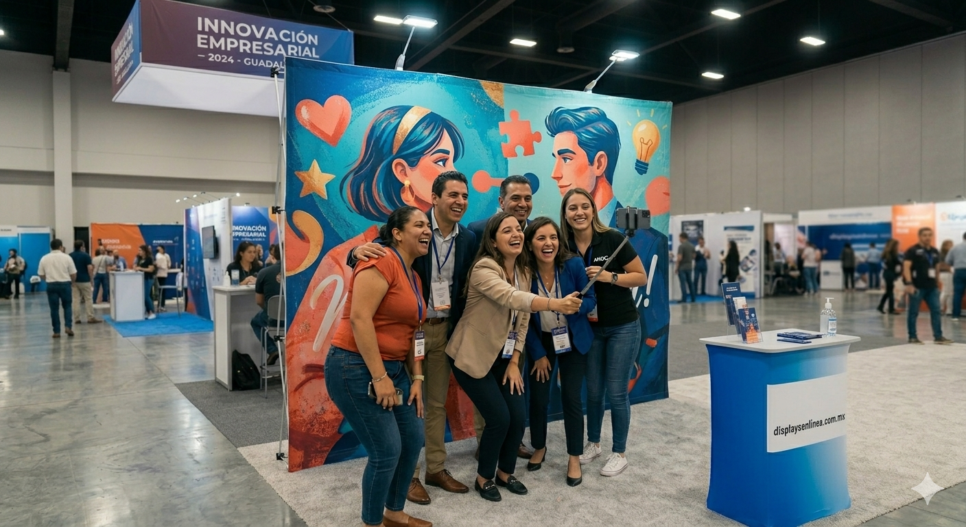 muro publicitario portátil para branding y fotografía