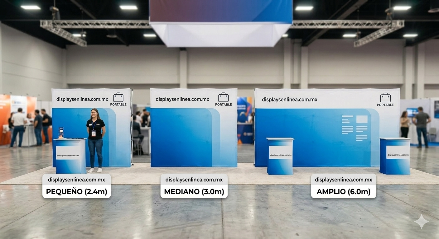 tamaños de muro publicitario portátil