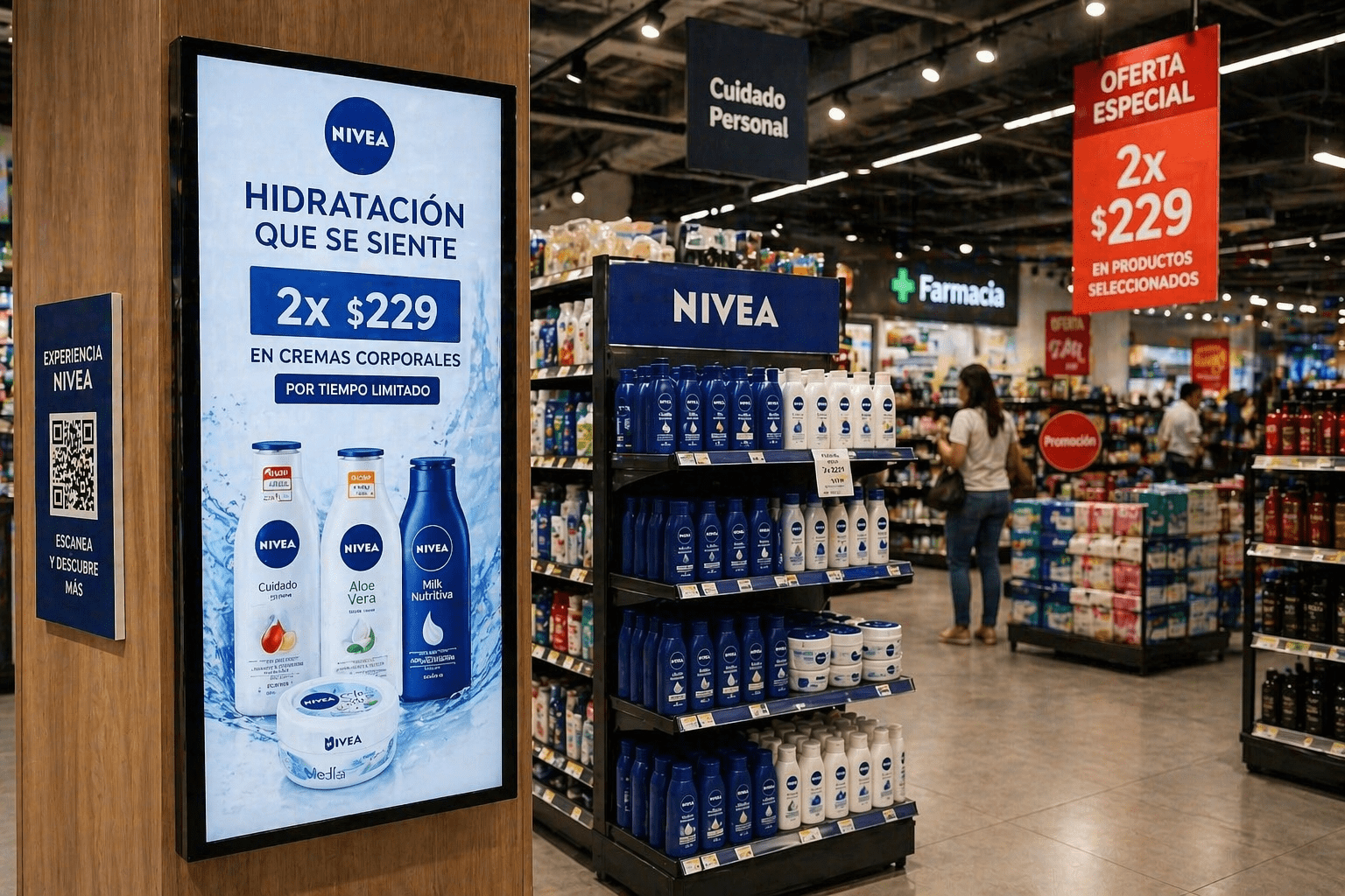 señalización digital en retail con promoción