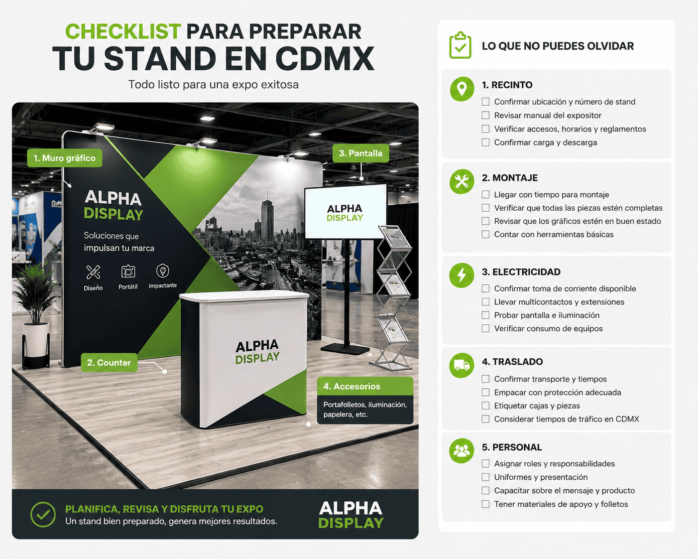 checklist de stand para expo en CDMX