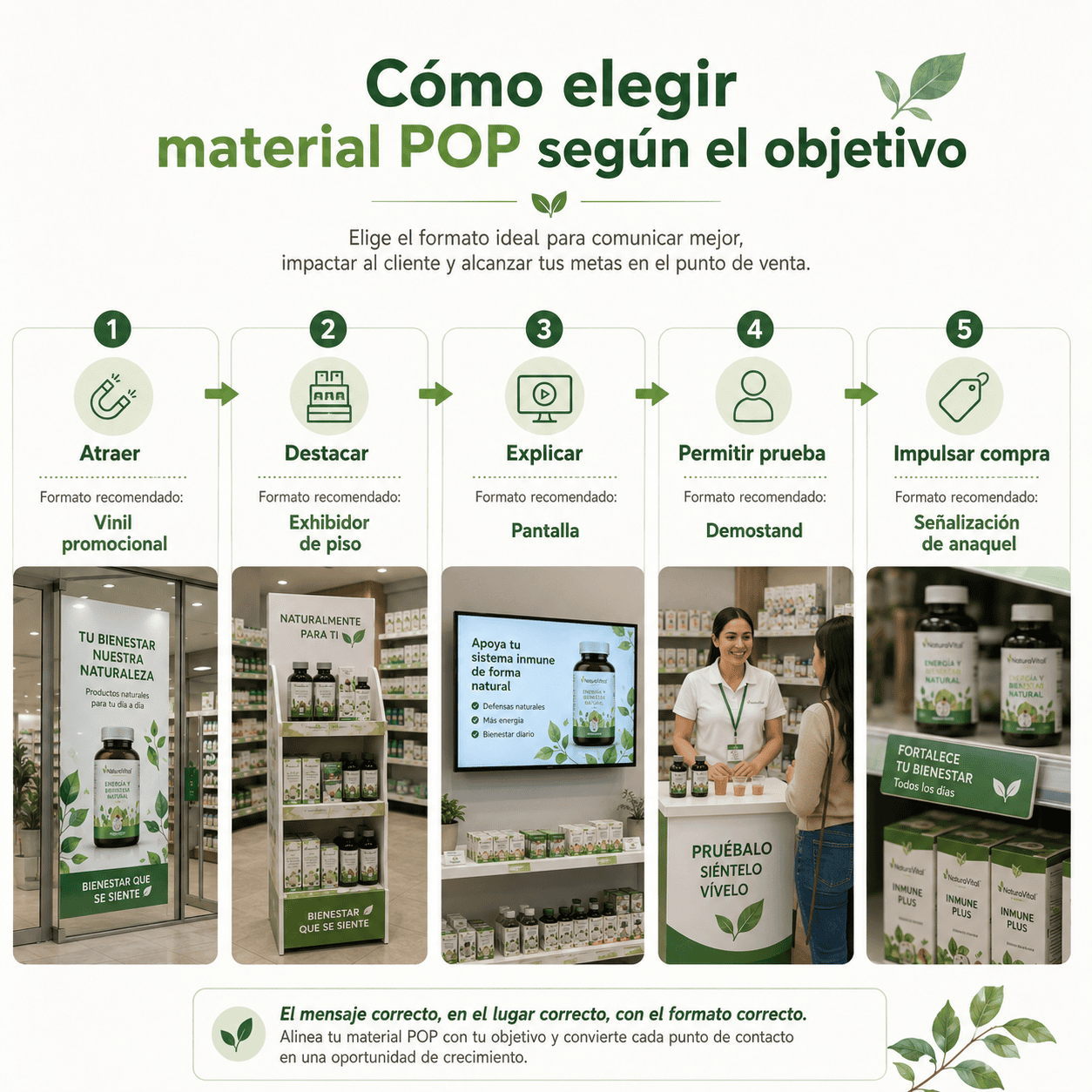 cómo elegir material POP según el objetivo