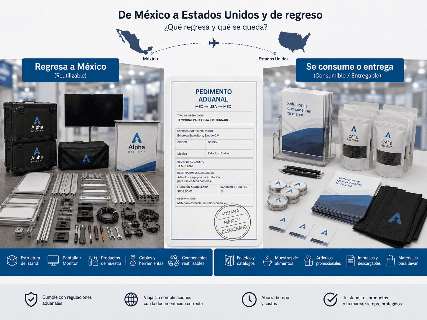 documentación para llevar un stand a Estados Unidos
