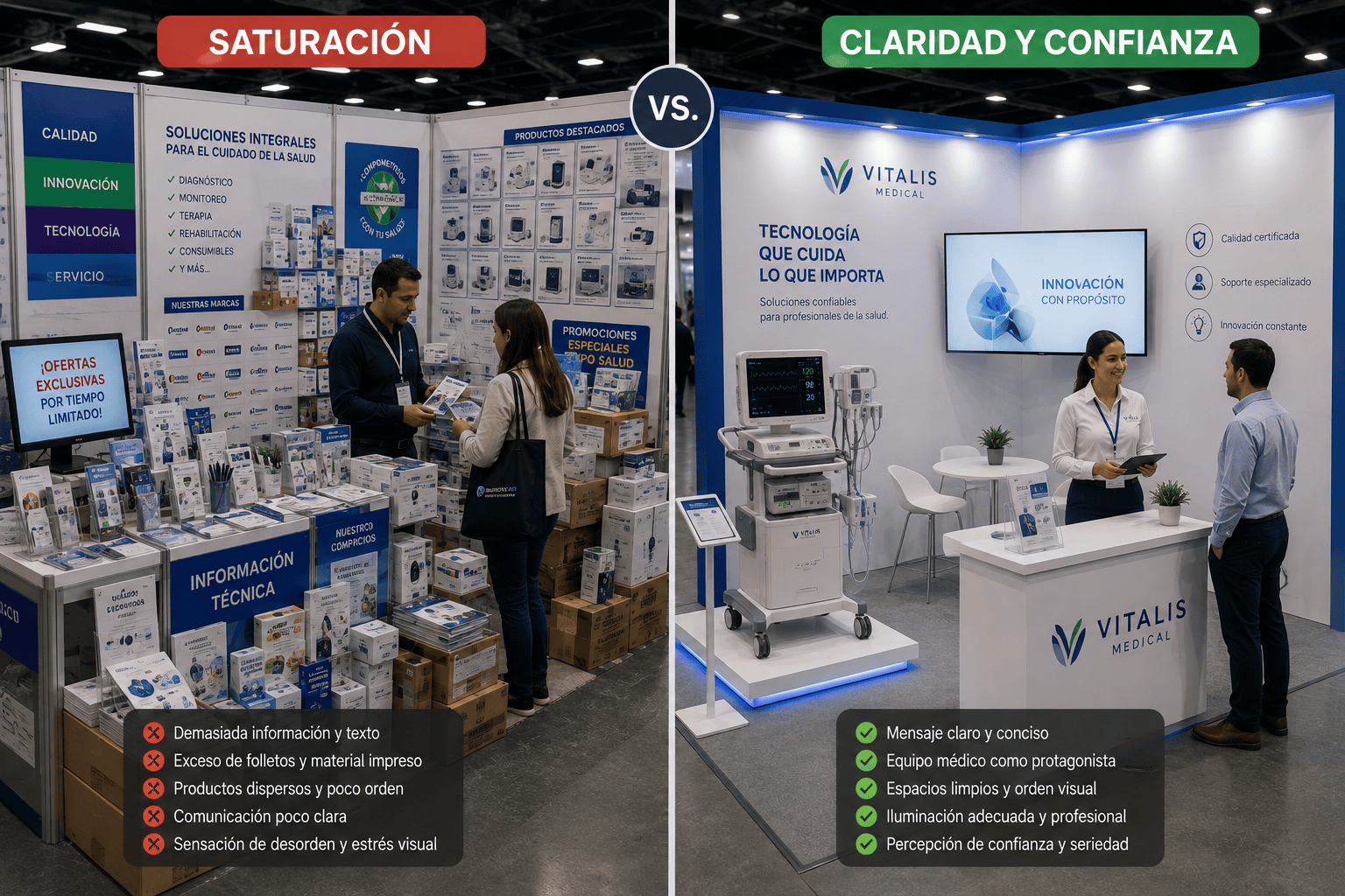 stand para expo de salud con diseño profesional