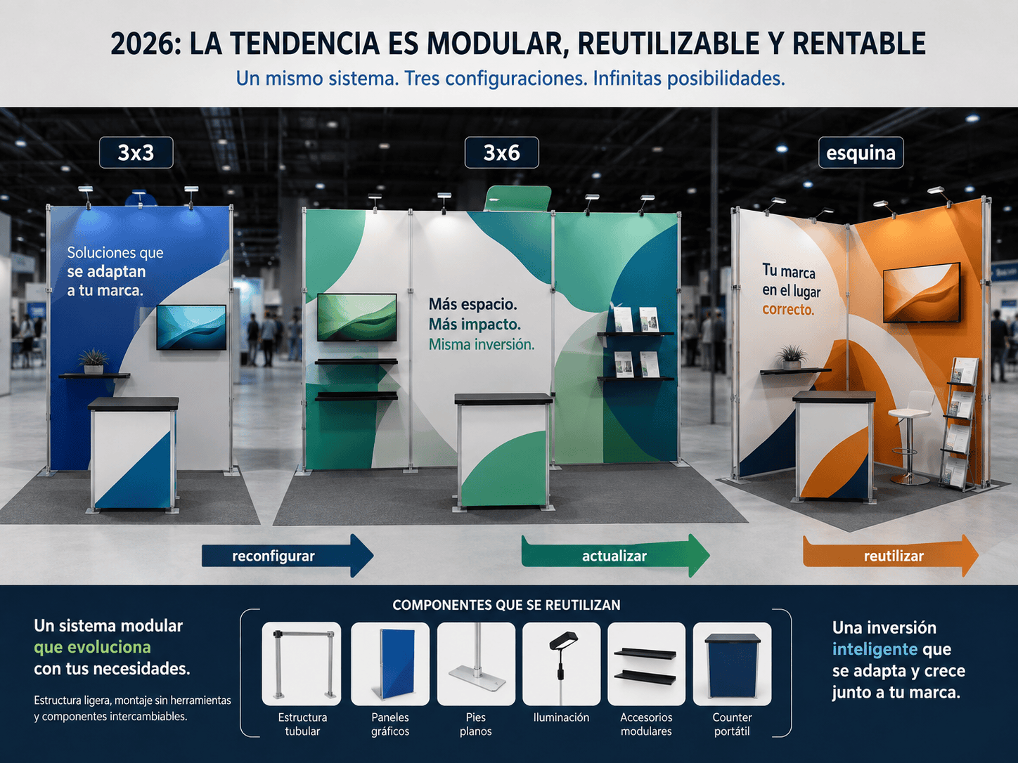 tendencias en diseño de stands modulares 2026