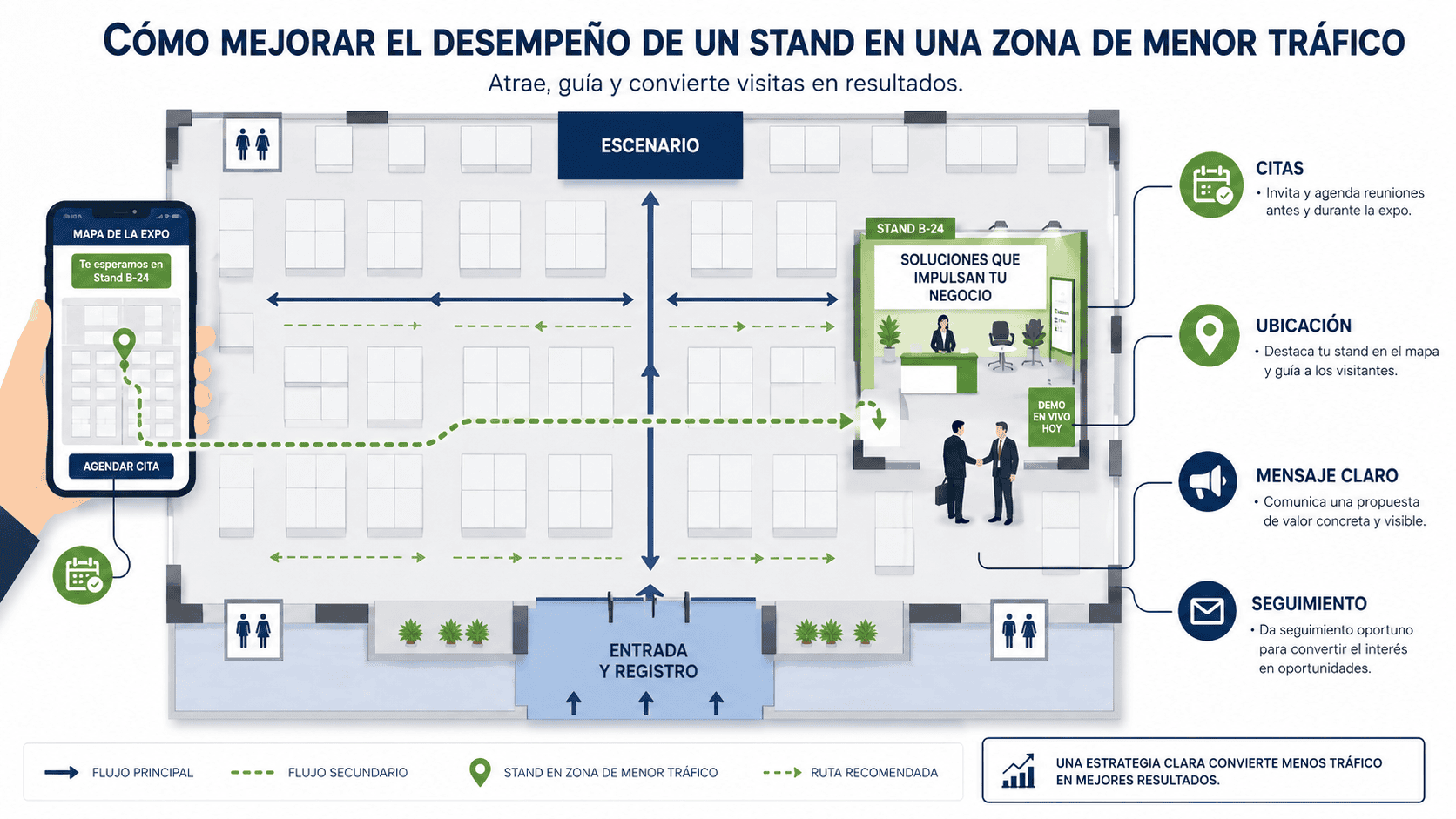 cómo atraer visitantes a un stand con poca afluencia
